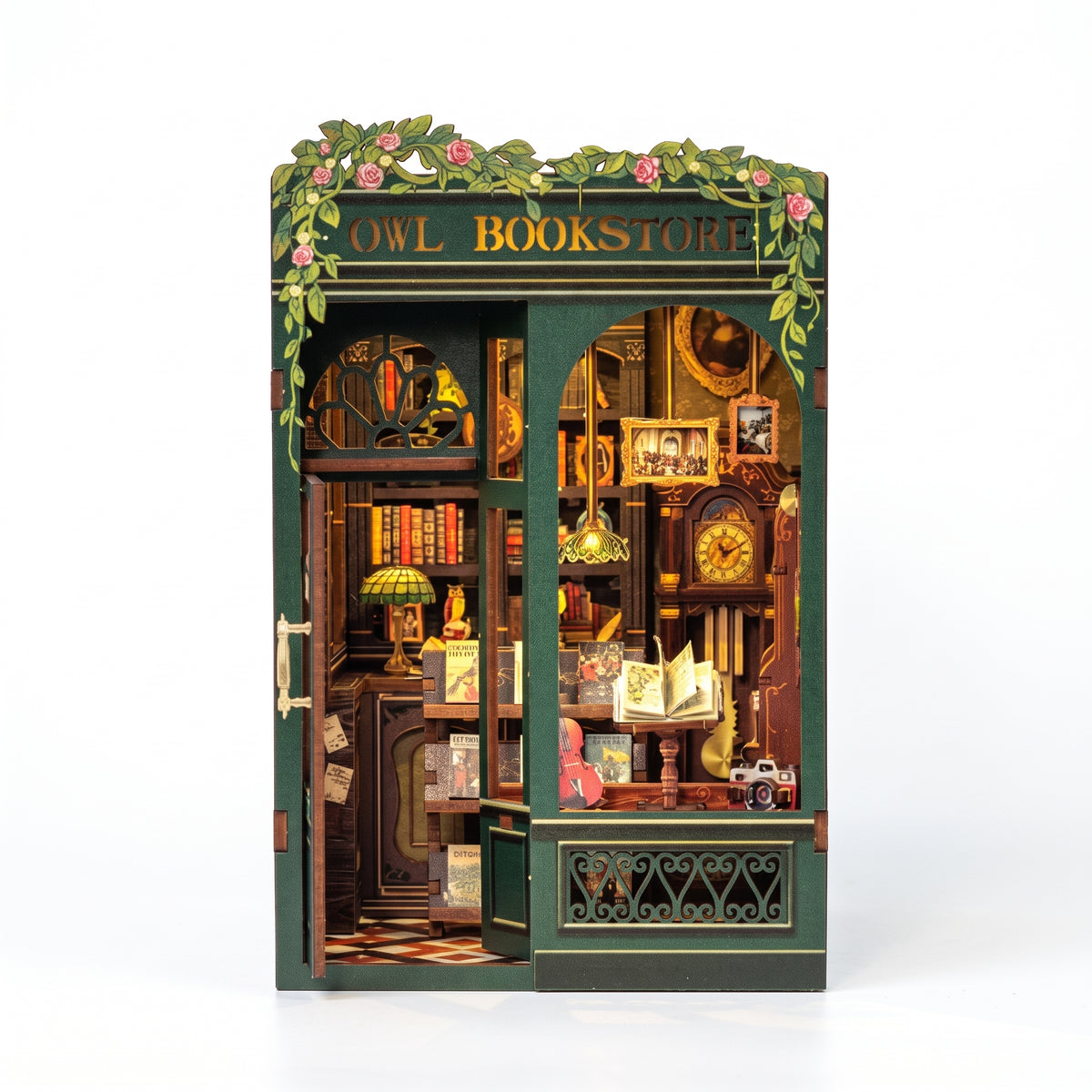 Owl Bookstore DIY Book Nook Kit – Lights Up Your Shelf